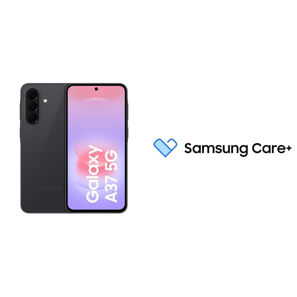 Samsung Galaxy A37 5G Android Smartphone, 256GB Storage, 8GB RAM, Awesome Charcoal, 6x OS Upgrades, 50MP Camera(KSA Version) with Samsung Care+ 1Y Screen Damage for A2, A3 smartphones [Digital Code]