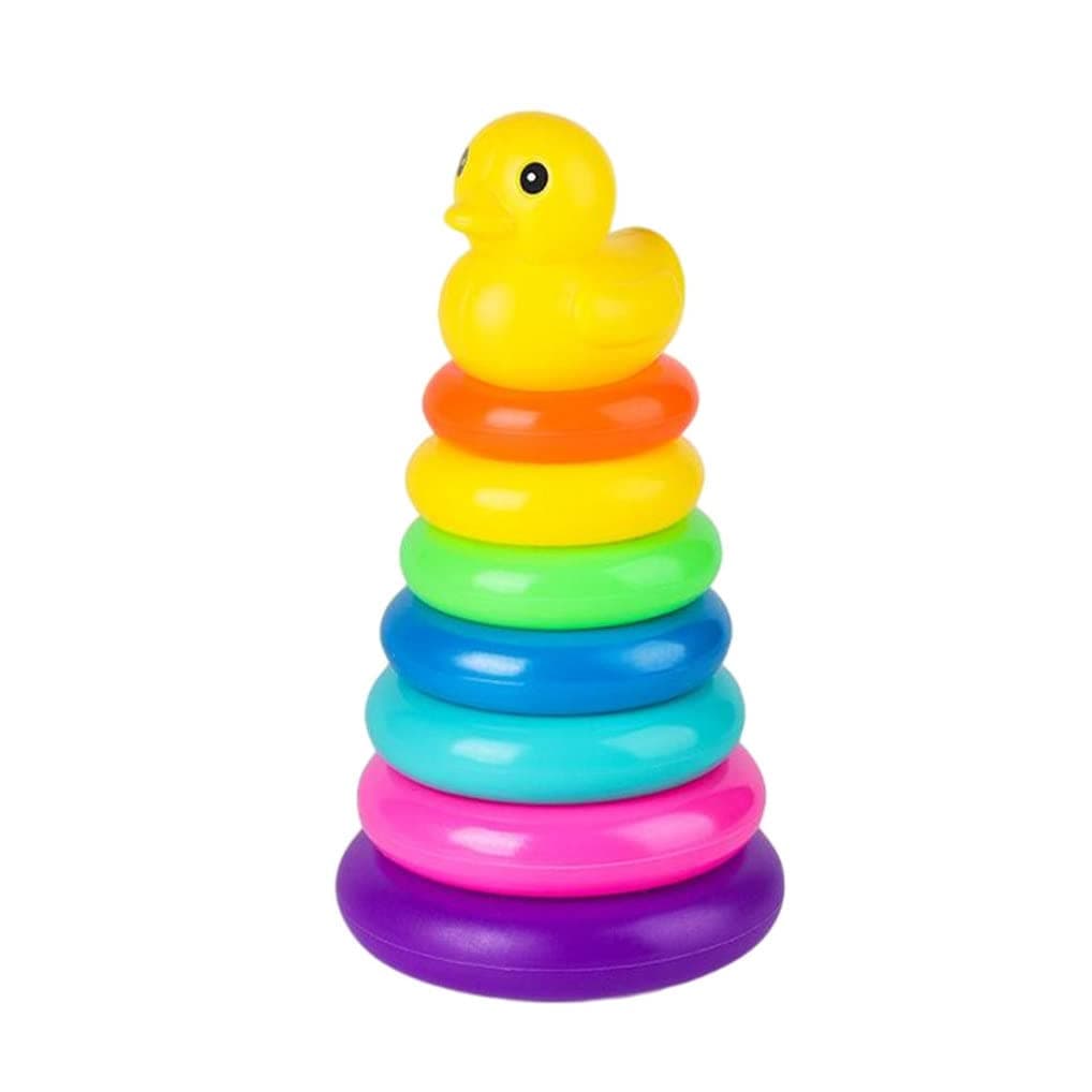Stacking Rings Baby Toy,Infant Building Blocks Toys Rainbow Circle Early Learning Toy Building Blocks Toys Montessori Educational Baby Toys Colour Sorting Rainbow Stacking Toy(M)