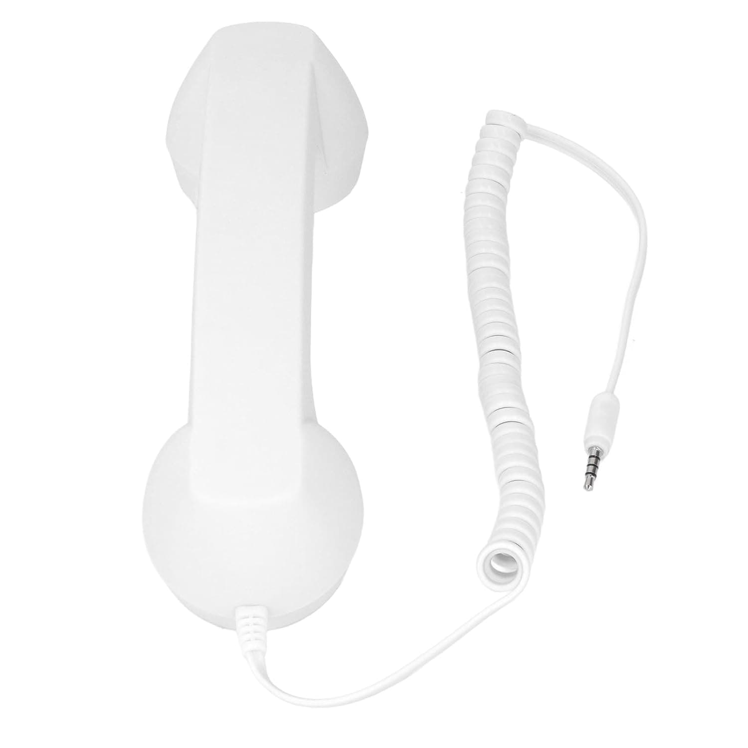3.5mm Retro Phone Handset, Retro Phone Old Vintage, Clear Sound, Multifunctional, for Android and IOS Phones (White)