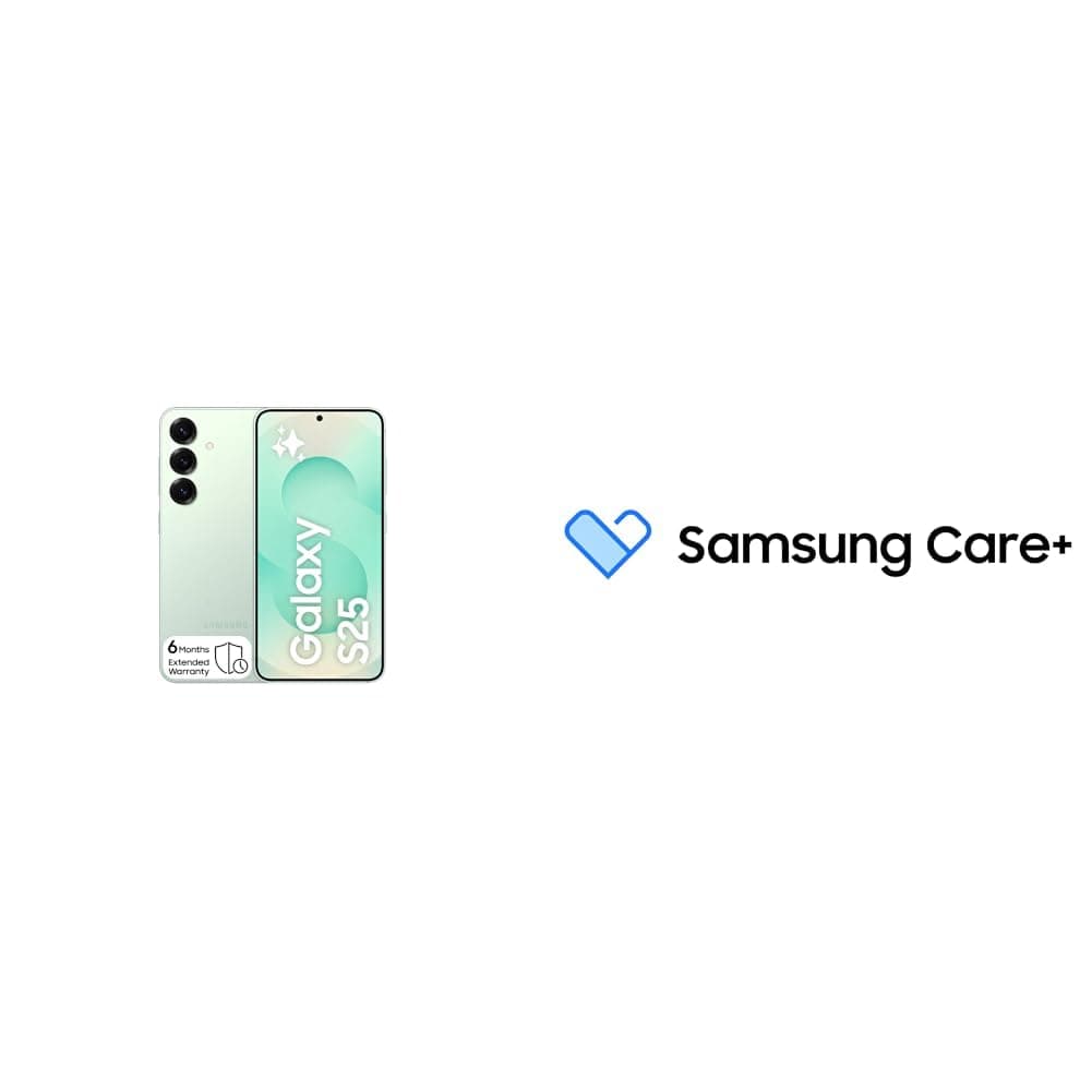 Samsung Galaxy S25 AI Phone, 256GB Storage, 12GB RAM, Mint, Android Smartphone, 50MP Camera(KSA Version) with Samsung Care+ 2Y Accidental Damage for S FE, S, S+ smartphones [Digital Code]