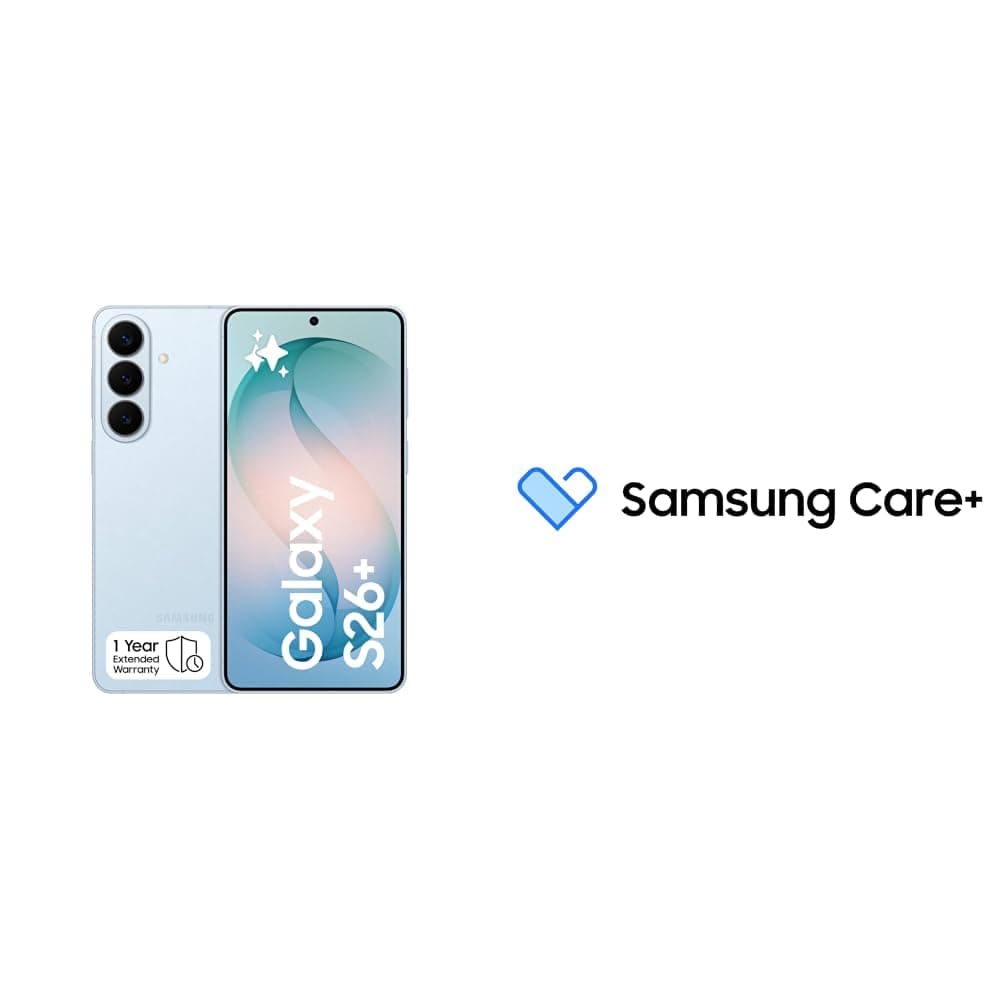 Samsung Galaxy S26+ Sky Blue, 512GB Storage, AI Phone, 12GB RAM, Customized AP, Photo Assist, 50MP Camera(KSA Version) with Samsung Care+ 1Y Screen Damage for S FE, S, S+ smartphones [Digital Code]