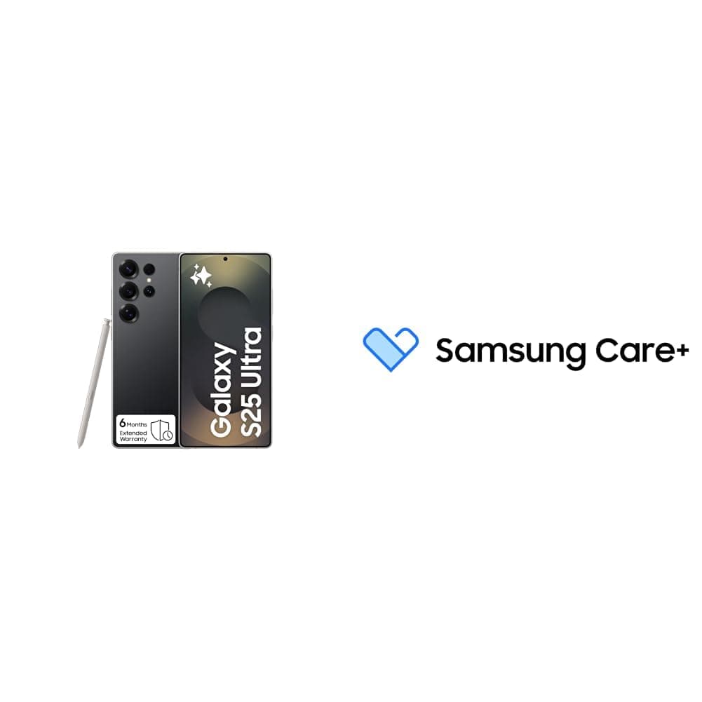Samsung Galaxy S25 Ultra AI Phone, 512GB Storage, 12GB RAM, Titanium Black, 200MP Camera, Long Battery(KSA Version) with Samsung Care+ 1Y Screen Damage for S edge, S Ultra smartphones [Digital Code]