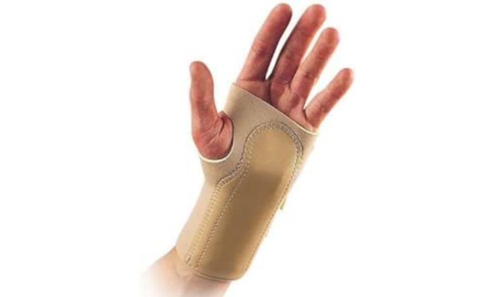Neoprene Wrist Brace, Left, Medium, 19 cm, Biege, Integral Palm Support, Ideal for Tendonitis, Sprains, & Wrist Injuries, Therapeutic Warmth & Compression, Features Thumb Abuction, Easy-to-Apply