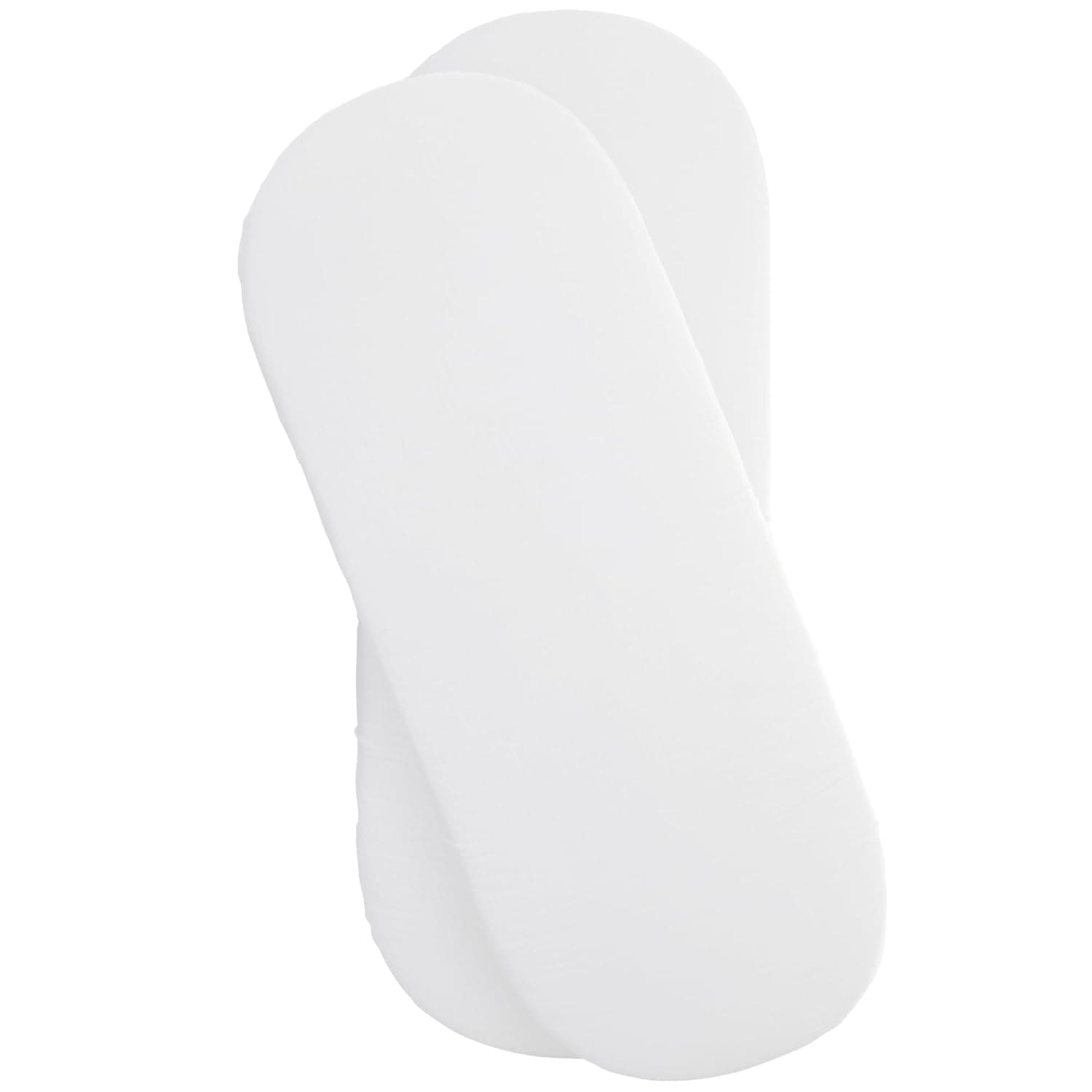 Clair de Lune 2 Pack Fitted Jersey Cotton Moses Basket Sheets 74 x 30 cm (White)