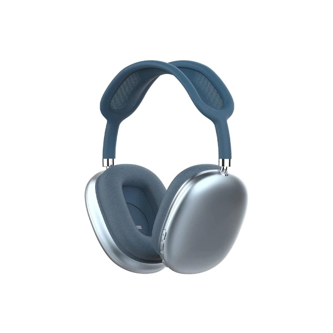 سماعة راس بلوتوث لاسلكية P9 بلس من اس بي سبون تسمح لك بالتحكم في مستوى الصوت والتنقل بين الأغاني والرد على المكالمات الهاتفية (ازرق)