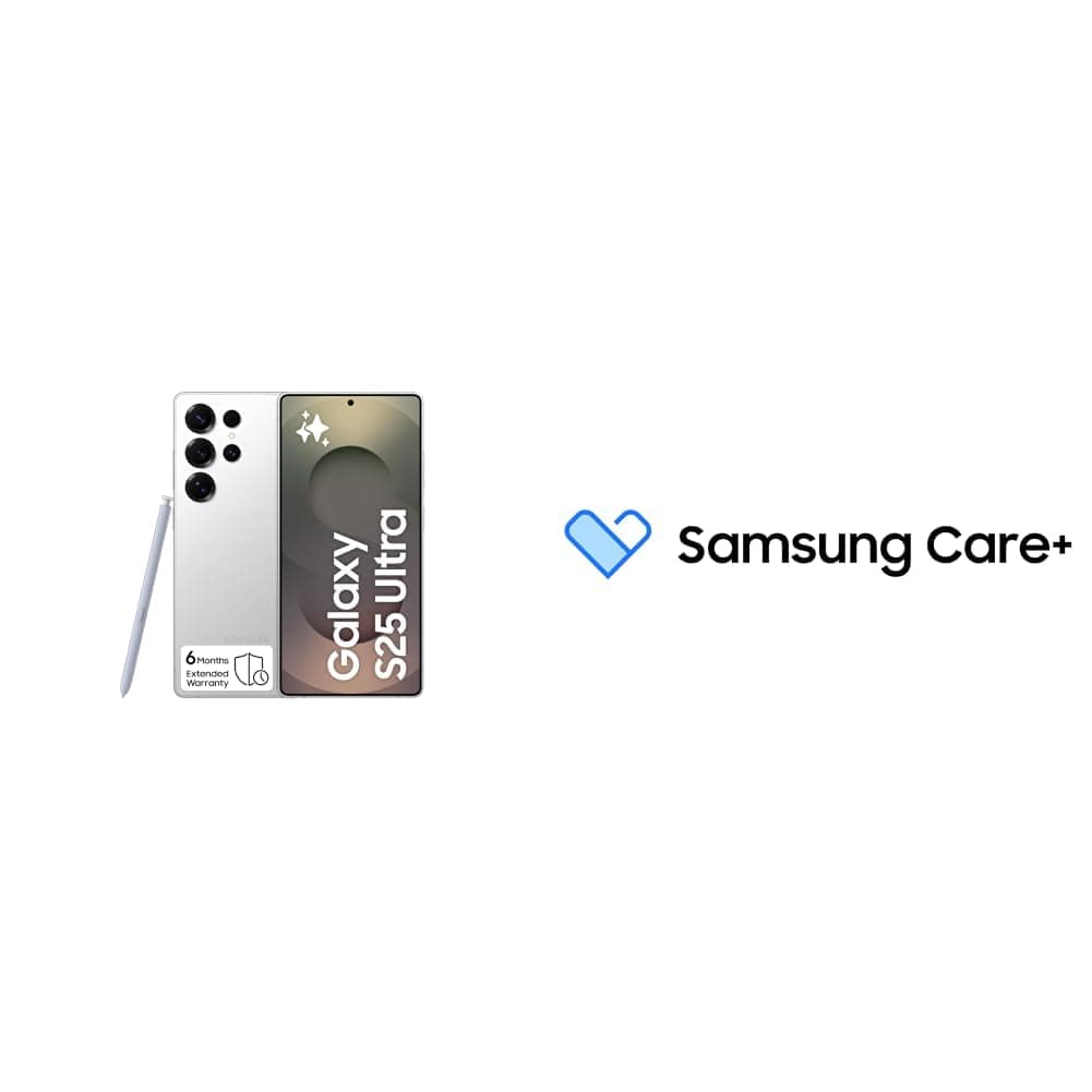 Samsung Galaxy S25 Ultra AI Phone, 512GB Storage, 12GB RAM, Titanium Whitesilver, Android Smartphone(KSA Version)with Samsung Care+ 2Y Accidental Damage for S edge, S Ultra smartphones [Digital Code]