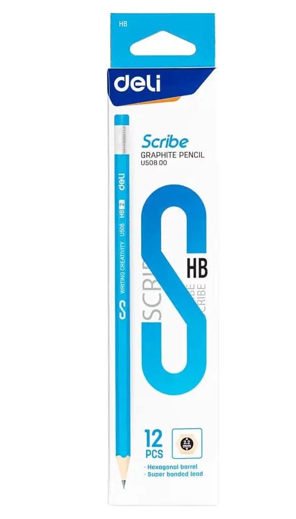 deli EU50800 Graphite Pencil With NonToxic PvcFree Eraser Multicolor