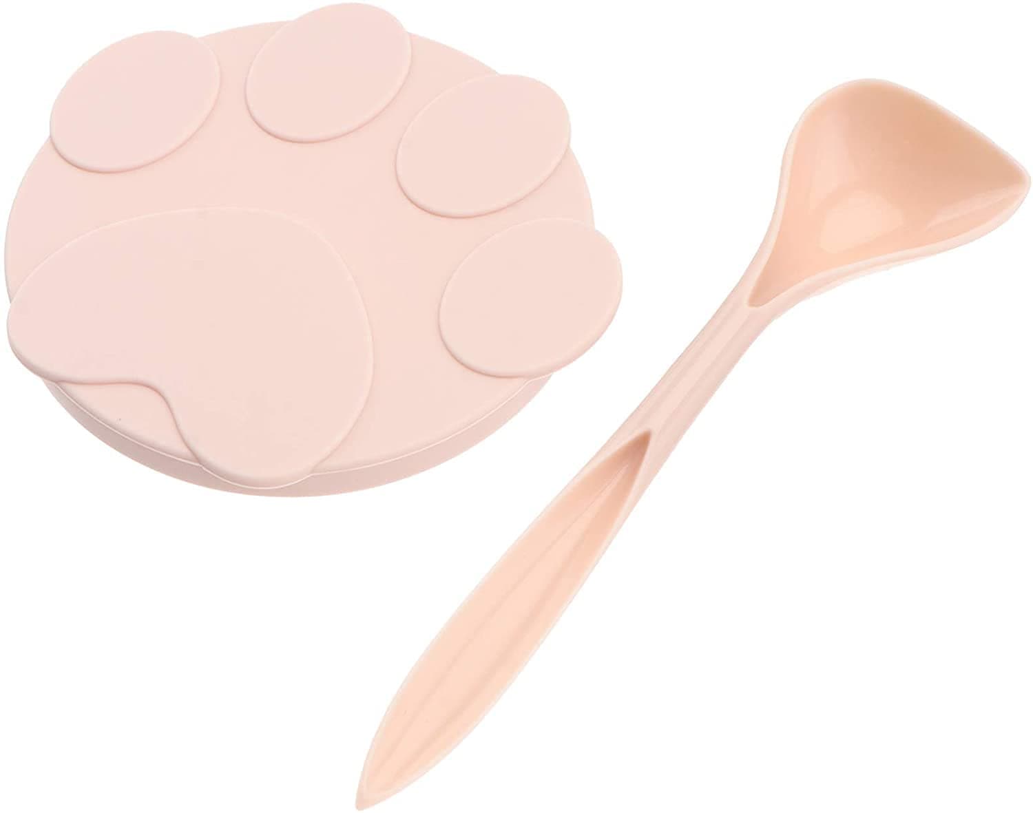 Pet Food Can Lids and Spoons, Universal BPA Free Silicone Can Lids Covers for Dog and Cat Food, One Can Cap Fit Most Standard Size Canned Dog Cat Food (Pink)