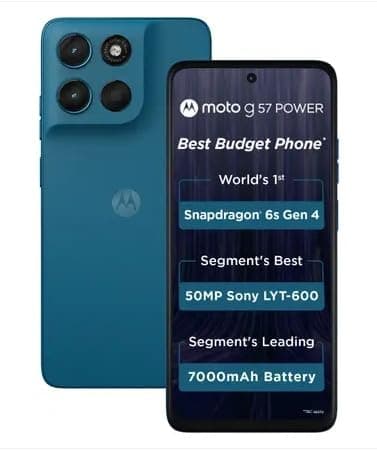 Motorola Moto G57 Power Dual-SIM 256GB ROM + 12GB RAM (GSM Only | No CDMA) Factory Unlocked 5G Smartphone (Pantone Corsair) - International Version