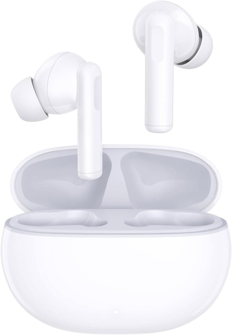 HONOR CHOICE X7i Wireless Earbuds with Ear Hooks, Bluetooth 5.3 Headphones, ENC Noise Cancellation, IPX5 Waterproof, Deep Bass, Sports Earphones – White