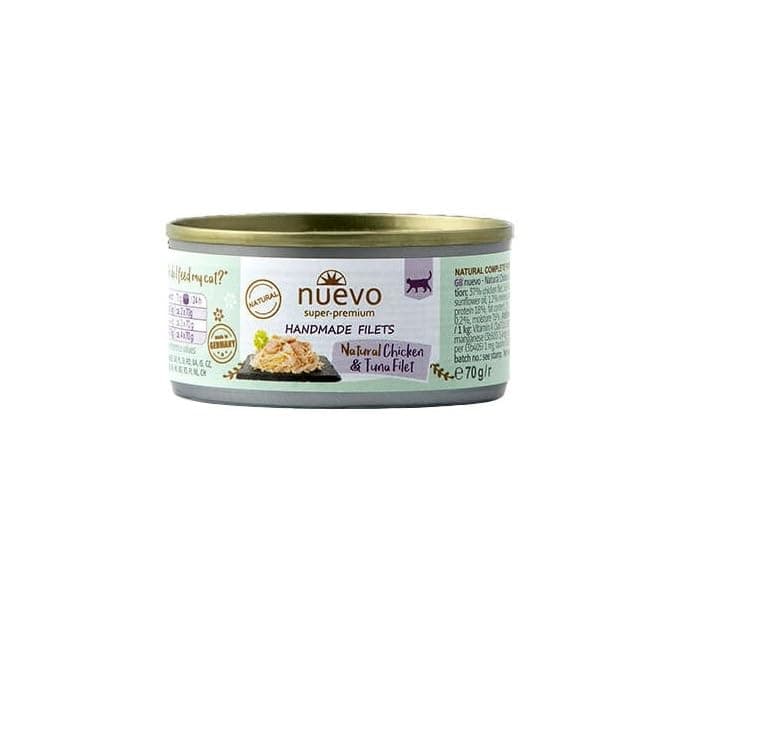 Nuevo Adult Chicken and Tuna Fillet Wet Cat Food 70 g