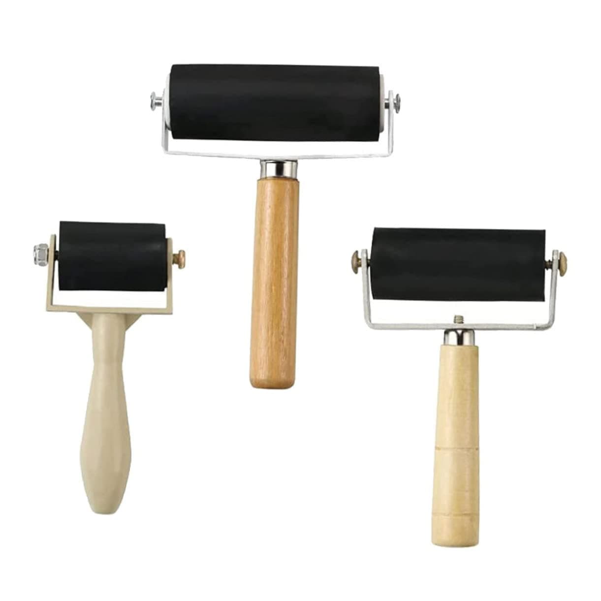 Hohopeti 3pcs Printmaking Rollers Diamond Drawing Roller Ink for Printing Craft Tool Stamping