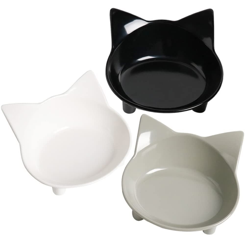 cGy Cat Bowl - Non-Slip Pet Food and Water Dish for Stress Relief of Whisker Fatigue - Wide Shallow Feeding Bowls for Cats, Dogs, and Rabbits | Food Grade Safe Pet Bowl Set for Kittens, Puppies & Rabbits, Easy Clean, Relieves Whisker Fatigue, Ideal for Cat Food & Water