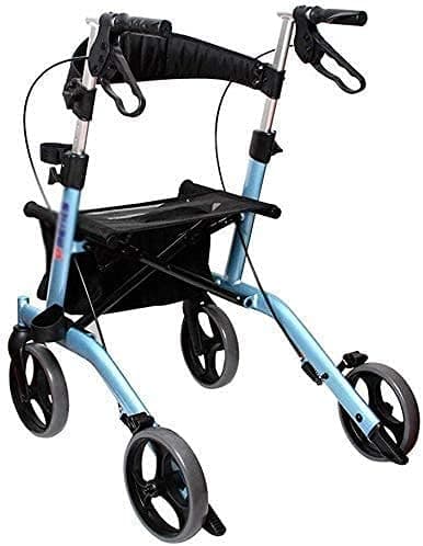 Wheeled walker Upright Posture Rolling Walker Foldable, Drive Medical Four Wheel Walker Rollator, Compact Rolling Walker -Rollator Used for Seniors Walking,Blue Foldable and easy to carry (Blue)
