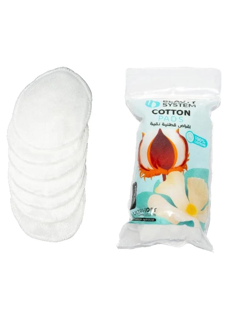 Beauty System Pure Cotton Pads, 100% Cotton, Makeup Remover & Cleansing, Multi-Purpose, Daily Use, 50 Count
