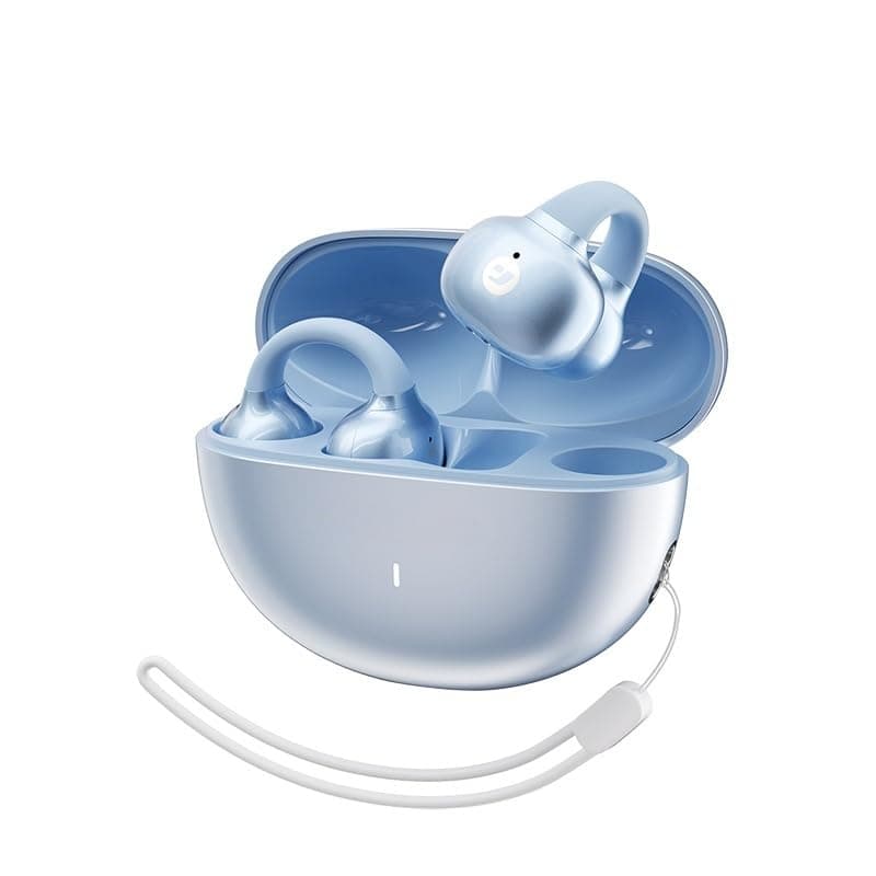 bluetooth earphones, bluetooth headphones, wireless headphones, earbuds, noise cancellation, 20 hours listening time, IPX5 waterproof, Bluetooth V6.0 (Blue)