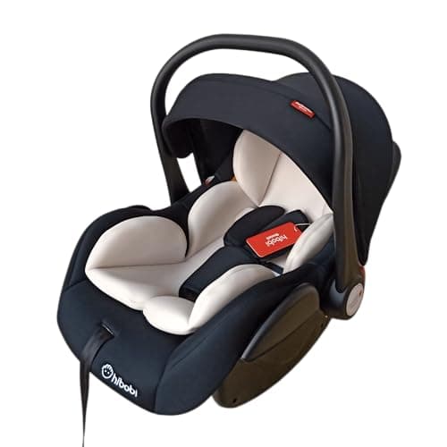 hi hibobi Infant Car Seat, Baby Basket for Sleeping, Portable Handheld Rocking Chair with Soft Material, Three-Point Harness, Suitable from 0 Months+, Black