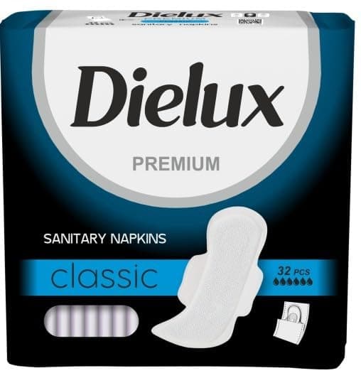 Premium Classic Mega Sanitary Napkins 32-Piece, 280 mm Length