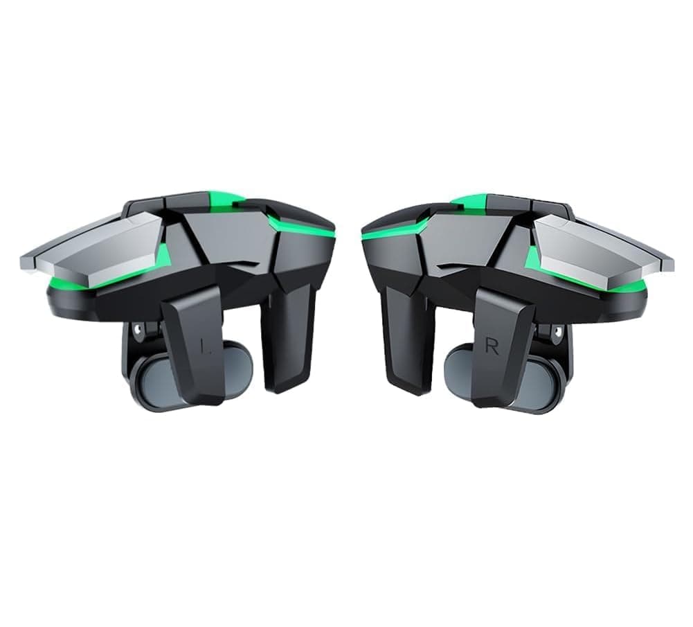 يد تحكم ألعاب من كاست ويف موديل L1R1 L2R2 للهواتف الذكية، متوافقة مع نظام أندرويد، مع 4 أزرار تحكم حساسة وتشغيل بست أصابع، باللون الأسود