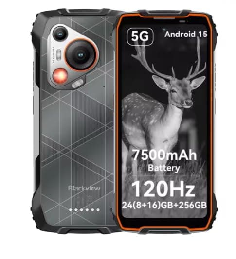 BL7000 5G AI Rugged Phone Deepseek GPT Android 15 Smartphone, 6.78" HD+2.4K Display 120Hz, 24(8+16) GB 256GB, 7500Amh