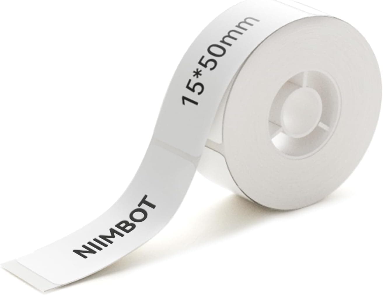NIIMBOT Thermal Label Maker Paper 15×50mm Stickers Waterproof Tear-Resistant Self-Adhesive Replacement for D11/D110 Label Printer Office&Home 125 Labels/Roll (White)