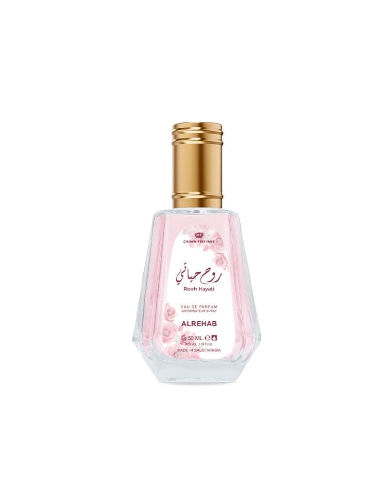 Al Rehab Rooh Hayati Eau De Parfum – 50ml Spray for Women – Chypre Fruity Fragrance – Sweet Apricot, Peach & Mandarin – Elegant Scent with Strawberry, Jasmine, Patchouli & Amberwood