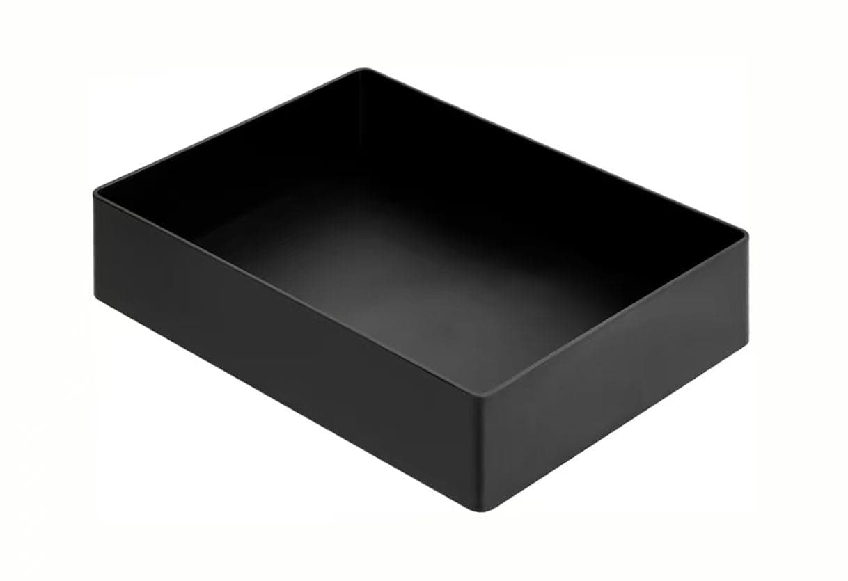 Amazon Basics Rectangular Plastic Desk Organizer, Accessory Tray, Black