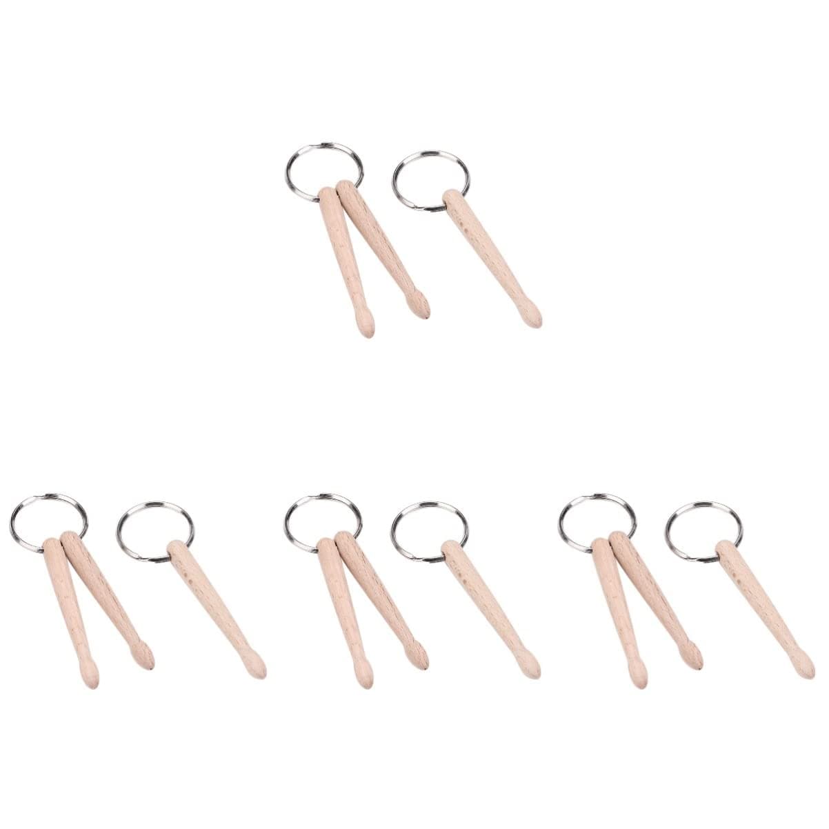 4 Pcs Drum Stick Mini Drumstick Key Ring Musical Instrument Keychain Percussion Key Ring Keychain Musical Instrument