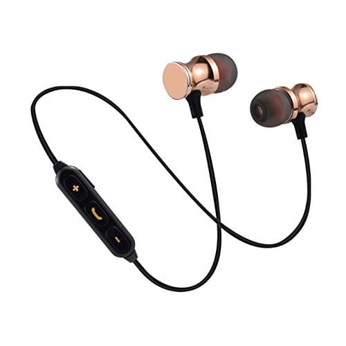 Bluetooth Headphones Metal for Samsung Galaxy S10+ Smartphone Wireless Hands-Free Universal Gold