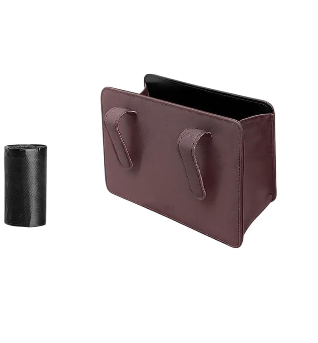 Car Trash Can, Foldable Garbage Can, Car Trash Basket for Interior Accessories (Dark Brown)