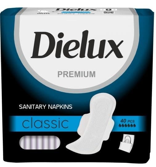 Premium Classic Mega Sanitary Napkins 40-Piece, 250 mm Length