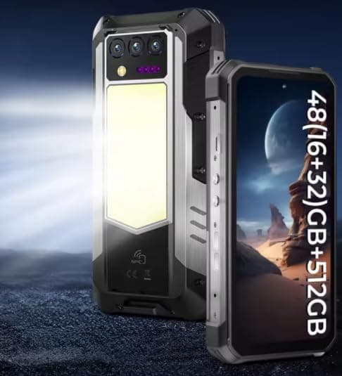 WP100 Rugged Phone 33000mAh Battery Built-in Laser Rangefinder 6.8 Inch 16GB RAM+512GB ROM Mobile Phone 200MP Camera NFC