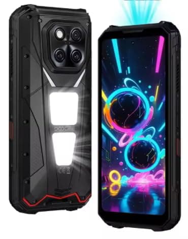 V Max Play 5G Projector Rugged Phone 20500mAh Dual Camping Lights Dimensity 7300 16GB+512GB NFC Smartphone