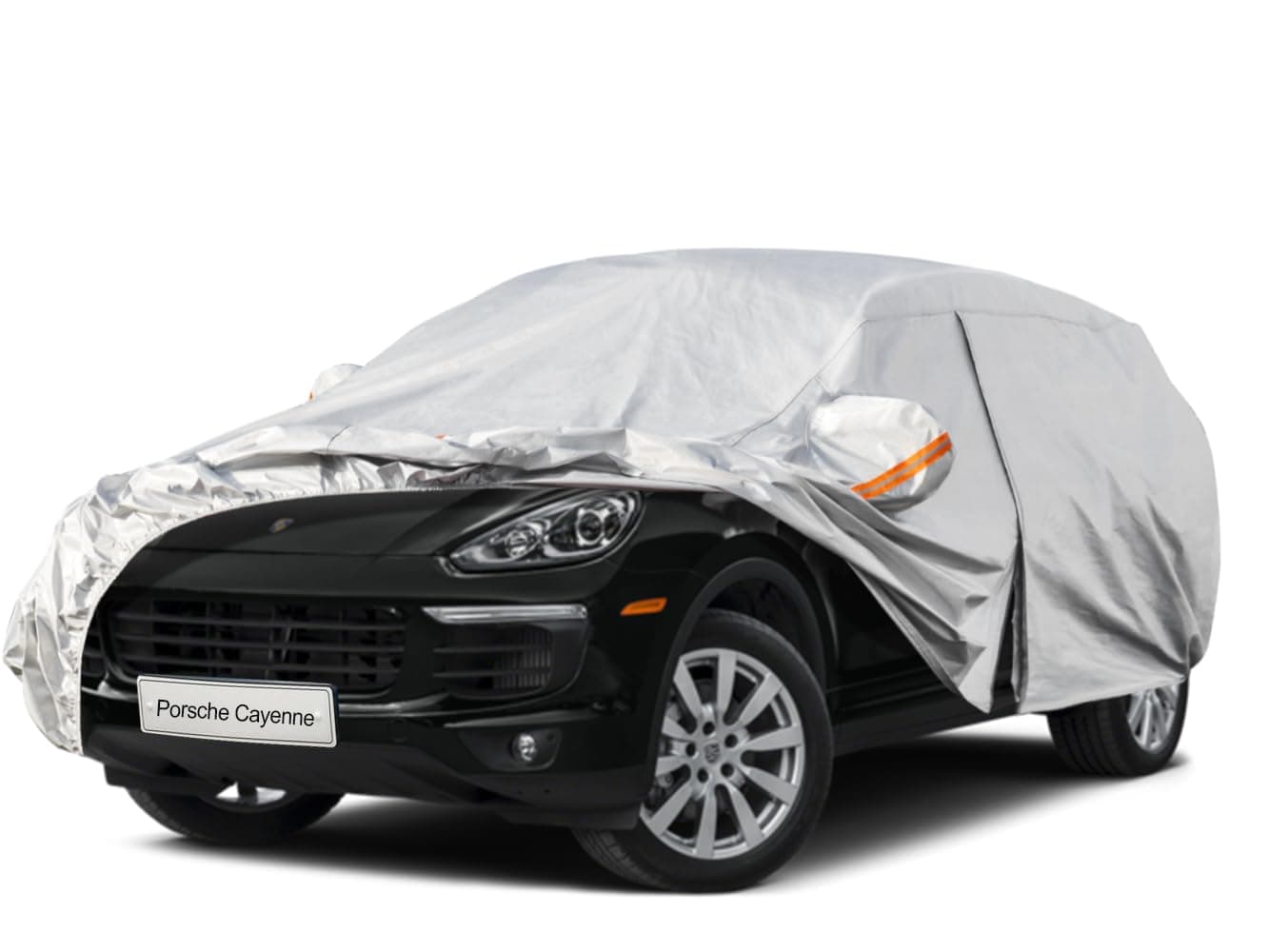 Kayme 6 Layers SUV Car Cover Custom Fit for Porsche Cayenne (2002-2024) Waterproof All Weather for Automobiles, Outdoor Full Cover Rain Sun UV Protection.Silver