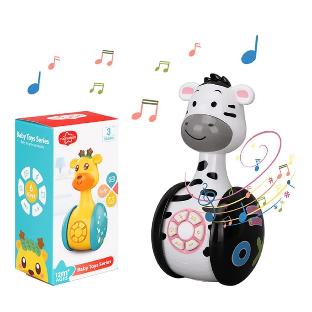Baby Toys, Sensory Fine Motor Skills Toys, Baby Educational and Sensory Toy, Cute Cartoon Animal Toy with Lights and Songs, Interactive Baby Toy, Early Educational Toys Gifts for Girls Boys (Zebra)