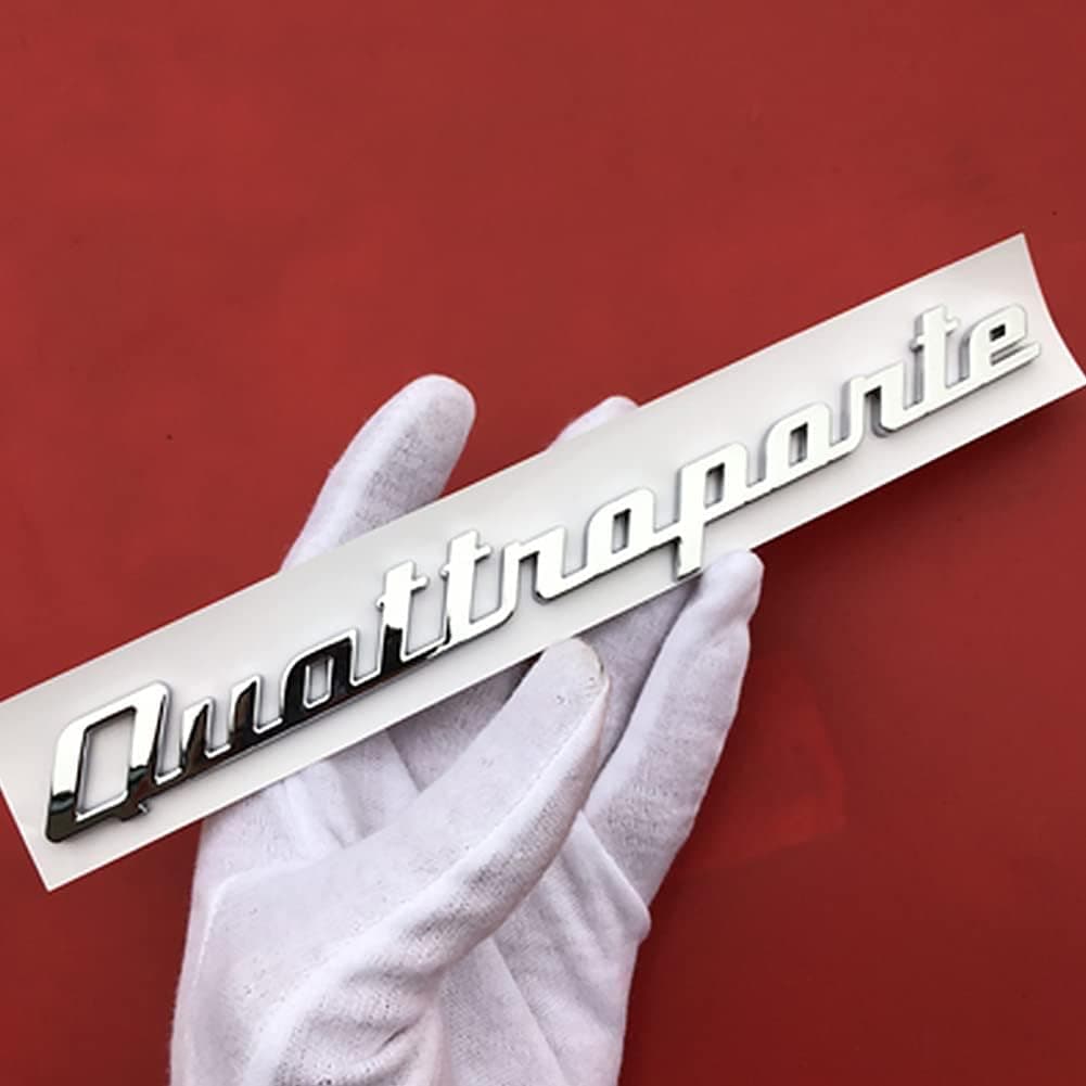 Car Emblem Badge Sticker, for Maserati Levante Quattroporte Ghibli Granturismo 3D ABS Logo Cars Stickers, Auto Exterior Accessories,Silver