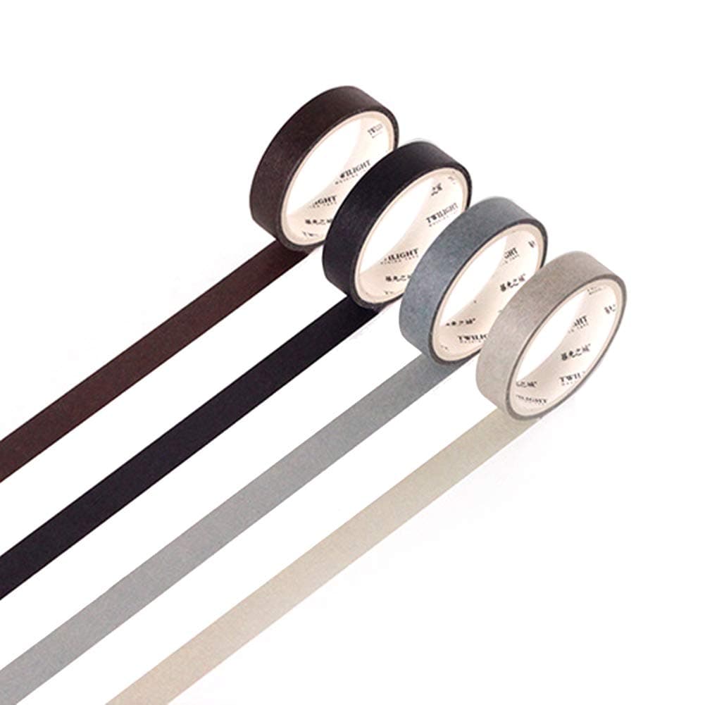 Washi Tapes Set of 4 Natural Colours for Scrapbooking Tape for DIY Decorative Crafts Gift Wrapping Scrapbooking Natural 5-Cool Colors
