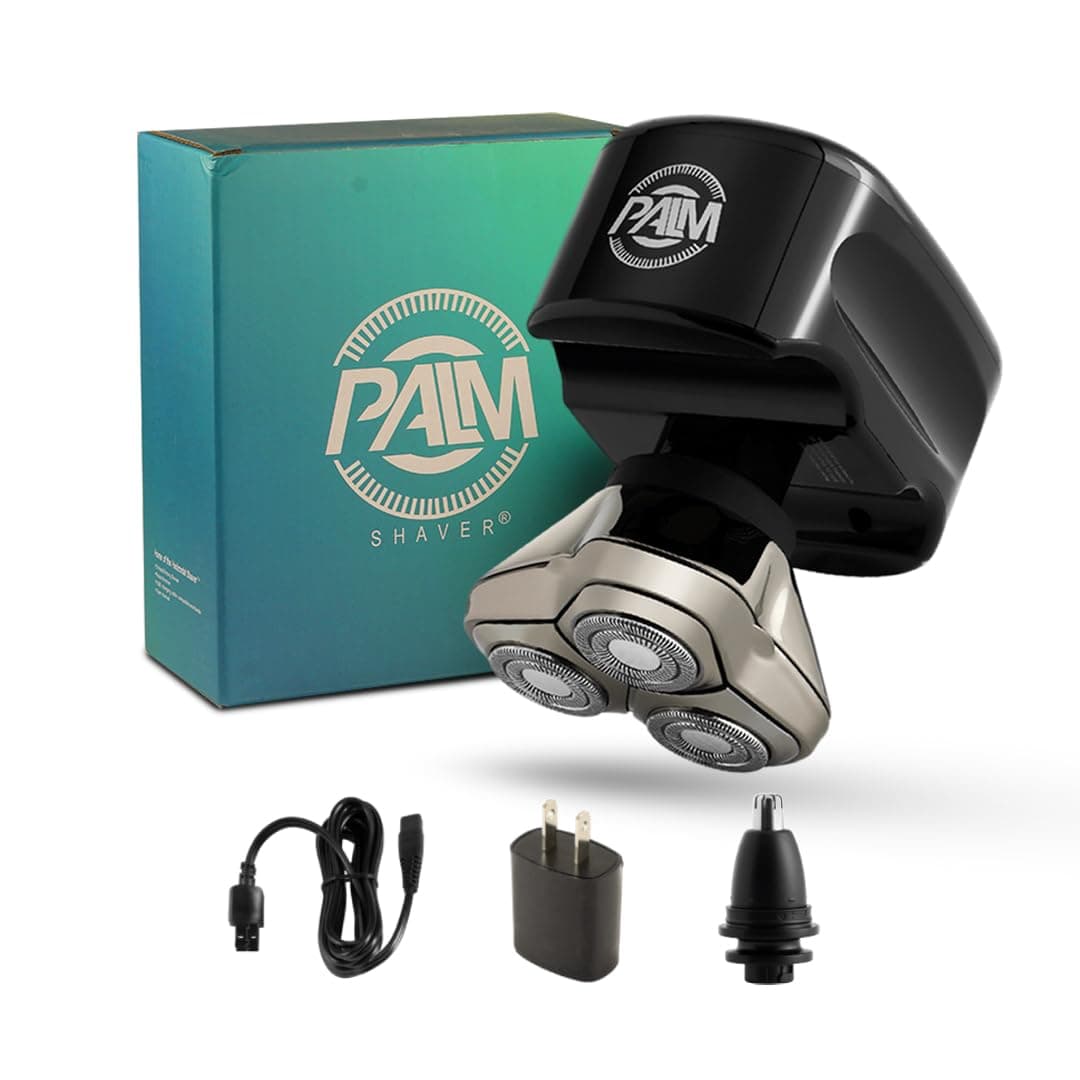 آلة الحلاقة الجمجمة بالم 3 رؤوس شفرات الحلاقة الكهربائية للرجال الوجه والرأس السلس مقاوم للماء ماكينة حلاقة كهربائية قابلة لإعادة الشحن