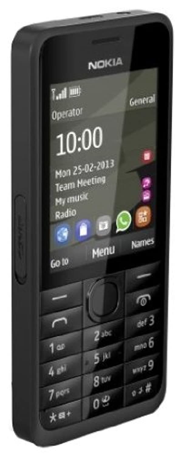 Nokia Asha 301 Single-SIM 256MB ROM + 64MB RAM (GSM Only | No CDMA) Factory Unlocked 3G Keypad Phone (Black) - International Version