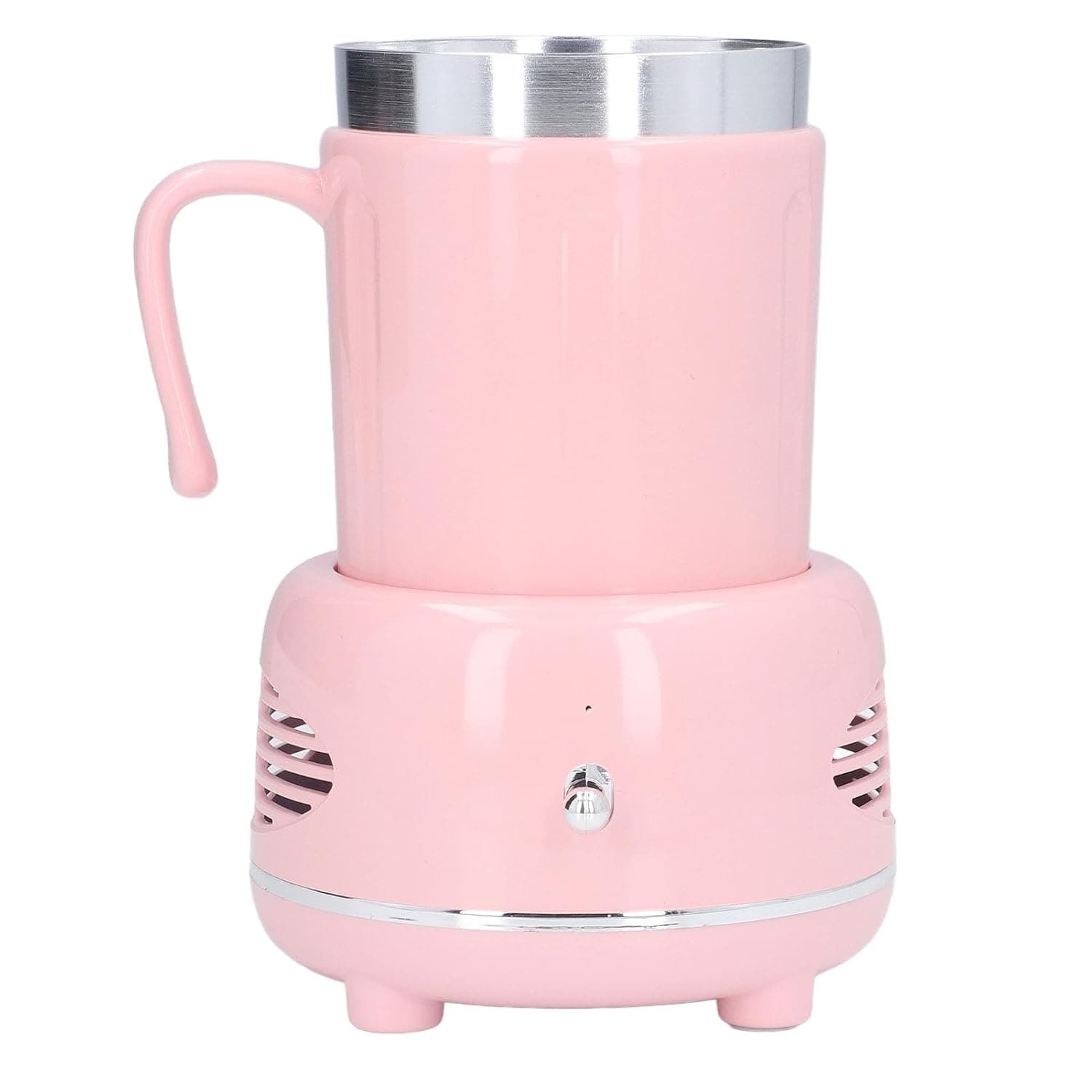 Cooler Warmer Cup, Fast Cooling Heating Heated Coffee Mug, Cup Warmer for Desk with Nonslip Pads for Coffee Wine Home Office Restaurant (Pink)