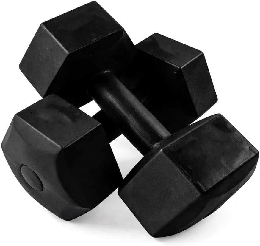 Toshionics Hexagonal Dumbbells [2 Piece] Set PVC Coated Hand Weights Anti-Slip Anti-Roll Home Gym Fitness Equipment for Strength Training, Bicep Curl, Full Body Workout for Men & Women