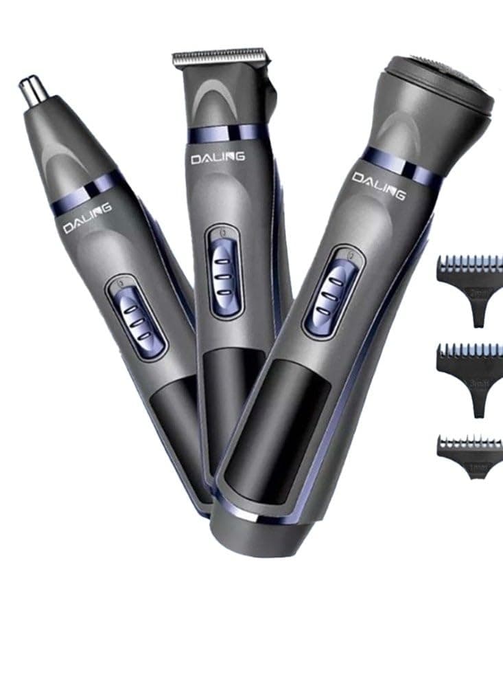 ماكينة تشذيب الجسم 3 في 1 للرجال DL-9205، ماكينة حلاقة الجسم المقاومة للاستحمام للمناطق الحساسة، مجموعة تصفيف شاملة امنة للجسم وتحت الابطين واللحية والوجه وشعر الانف