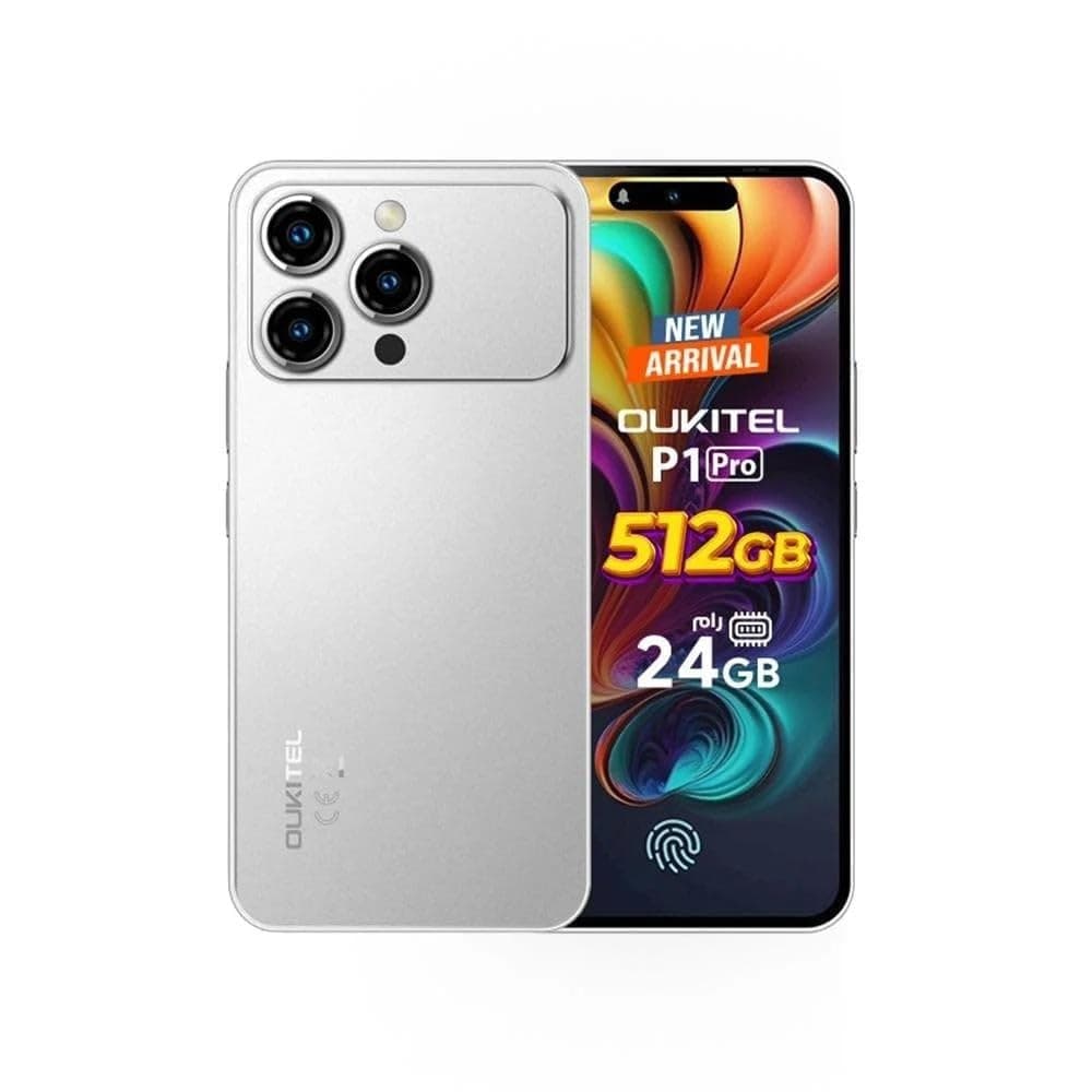 P1 Pro Dual SIM 8GB + 16GB Extended RAM 512GB 4G Ultra-Thin Body Smartphone Middle East Version, 6.7 inch Screen Size, Silver