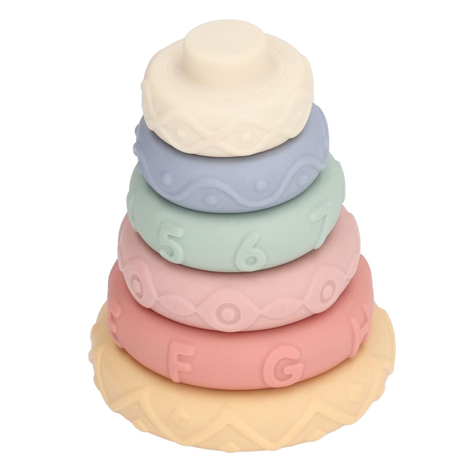 Generic Soft Silicone Stacking Tower for Kids 6 Months and Up Engaging Early Learning Toy with 6 Colorful Rings