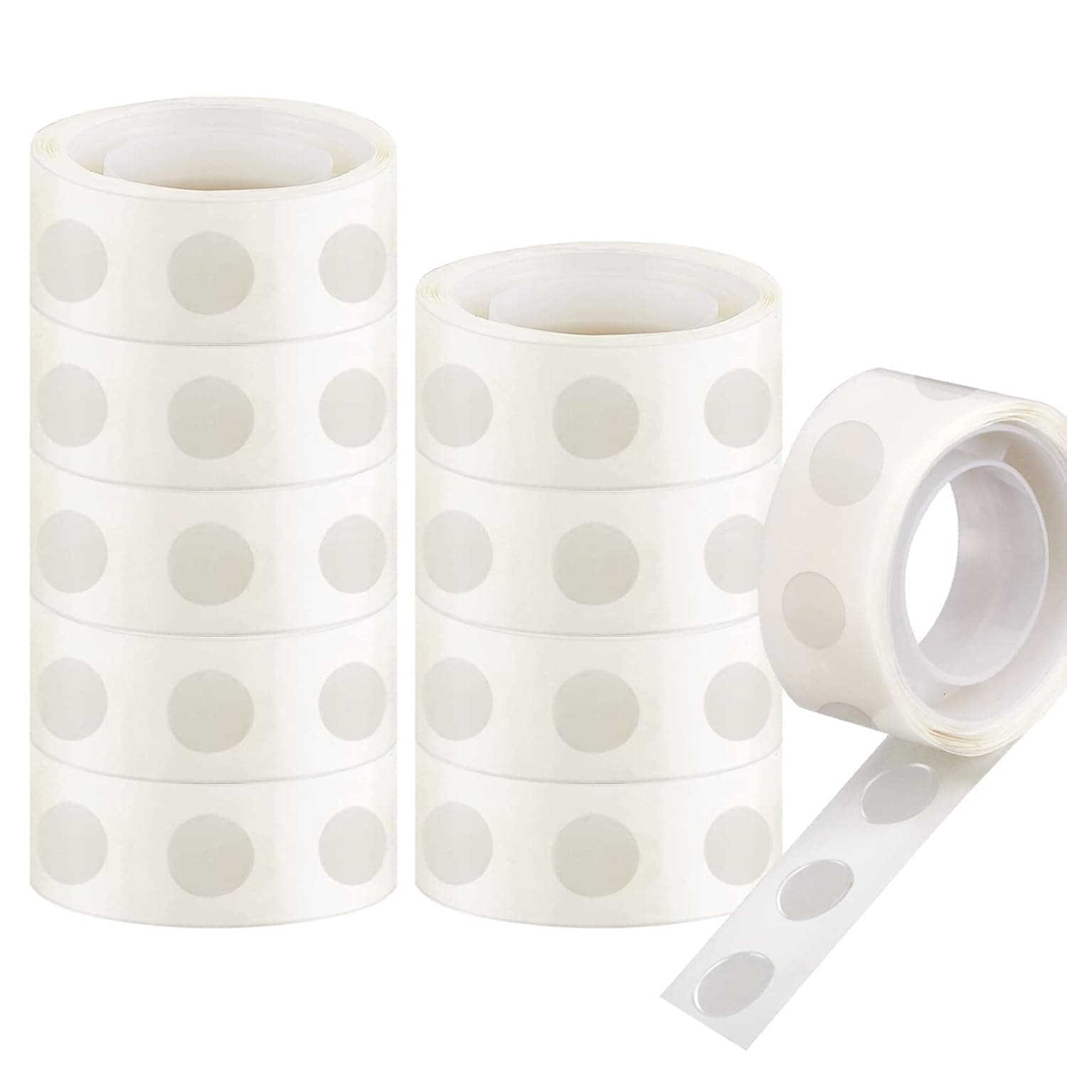 1000 Pcs 13mm Balloon Clear Glue Points, 10 Rolls 100 Pcs/Roll Double Sided Sticky Notes Tape, Removable Traceless Stickers for Wedding Decoration, Art Craft, Party Supplies