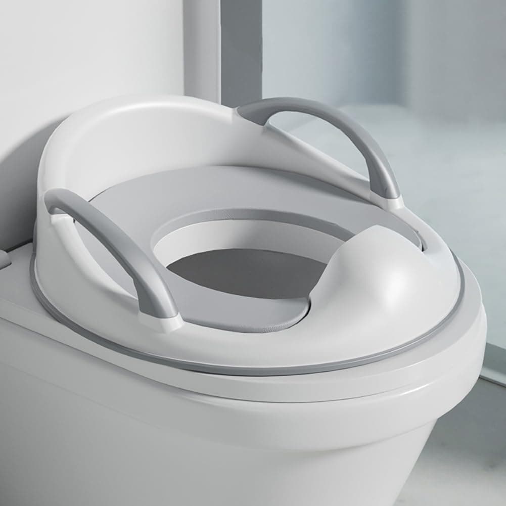 Baby Toddler Potty Training Toilet Seat for Boys and Girls with Handles| Child Kids Potty Seat Toilet Seat Attachment| Safe Urine Guard Non-Slip Rubber Rim| Fits Round & Oval Toilets