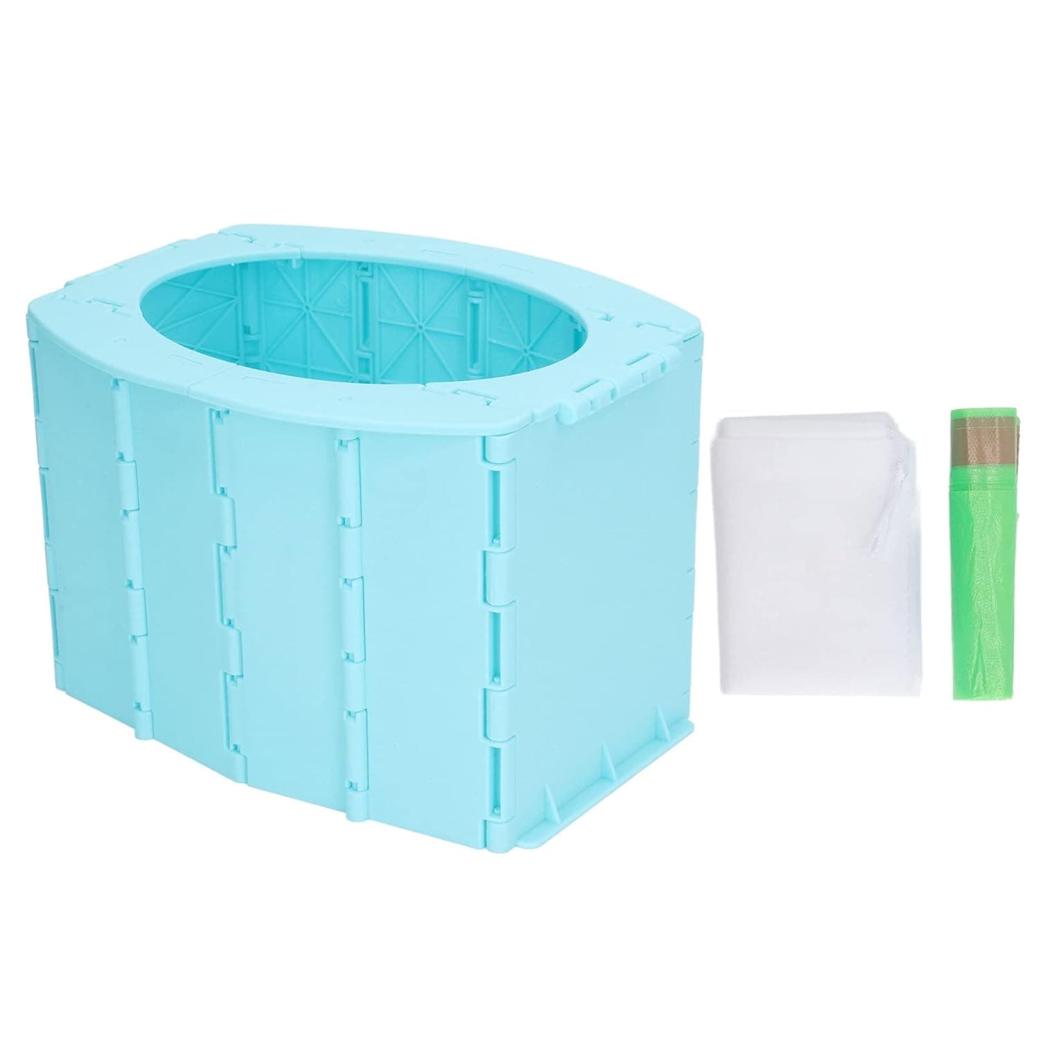 Luqeeg Portable Children's Potty, Foldable Toilet Children's Travel Potty with Rubbish Bag, Sturdy Standing, Space-Saving Toilet Seat for Travel, Indoor and Outdoor Use