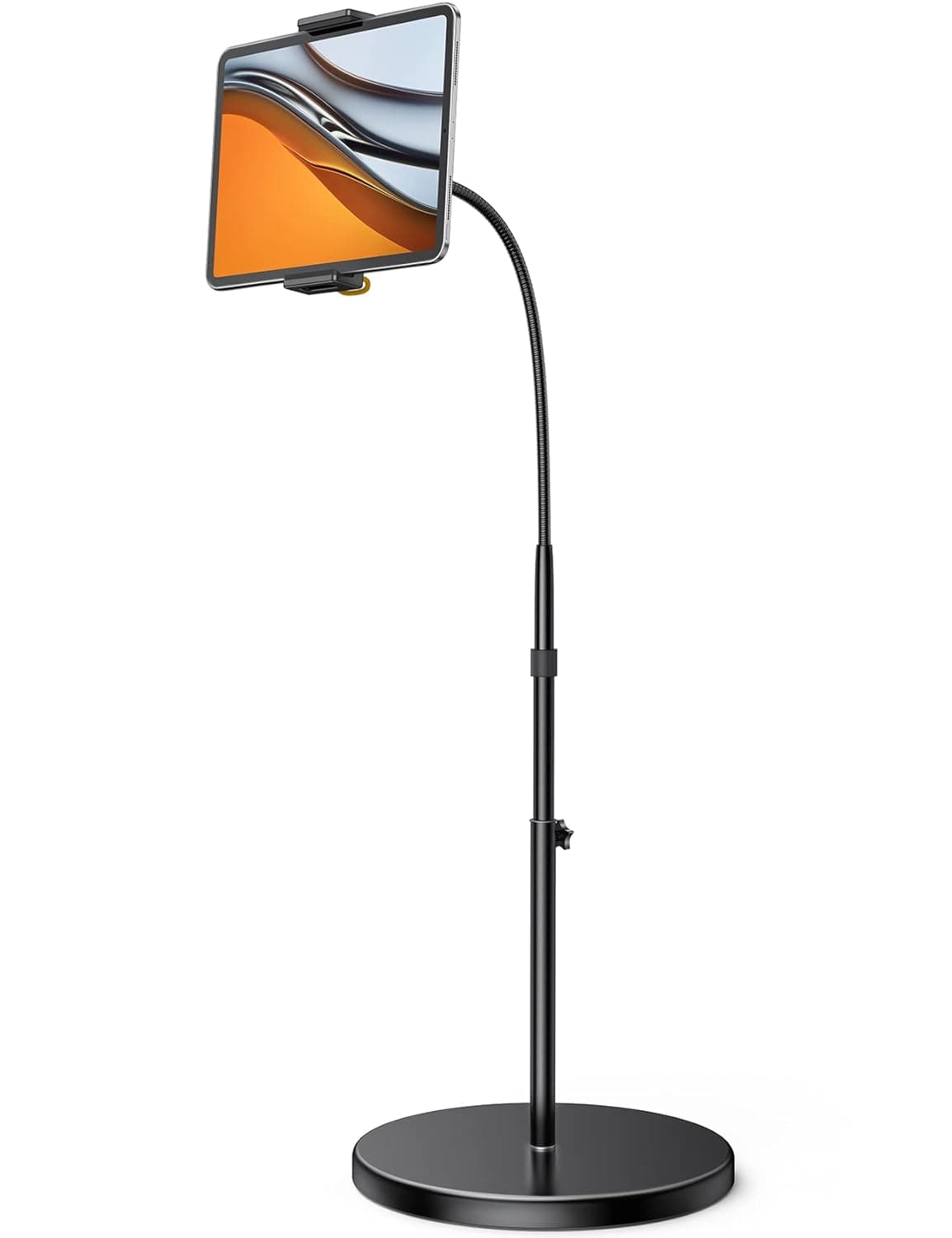 Lamicall Tablet Floor Stand - Gooseneck Swivel Holder Mount with Adjustable Height & 10.6lb Stable Base, Compatible iPad Mini Air Pro 12.9/9.7, Galaxy Tab, Kindle, Cell Phones (4.7''-13'')