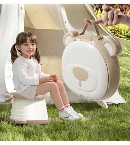 YelaJoy Travel Potty Seat for Toddler，Foldable Car Potty for Toddler, Portable Toilet Seat for Kids with Potty Liners, Absorbent Pads, Portable Potty Seat for Toddler Travel, Camping and Outdoor Use
