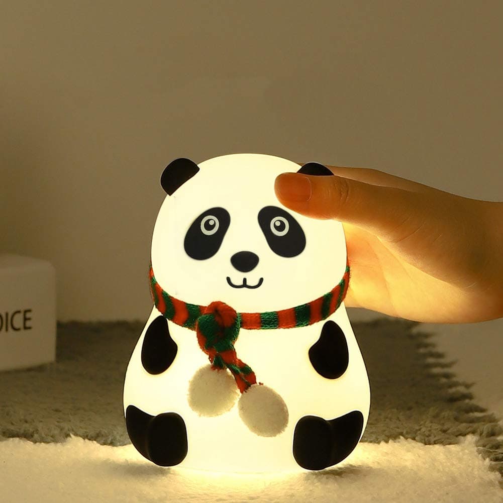 Generic Cute Mini LED Night Light in 7 Colors, USB Charging, Eye-Friendly, Perfect for Children's Room Decor, Soft Material (Colorful lights-big eyes with scarf)